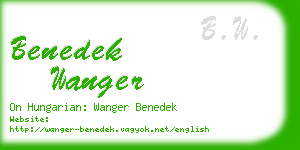 benedek wanger business card